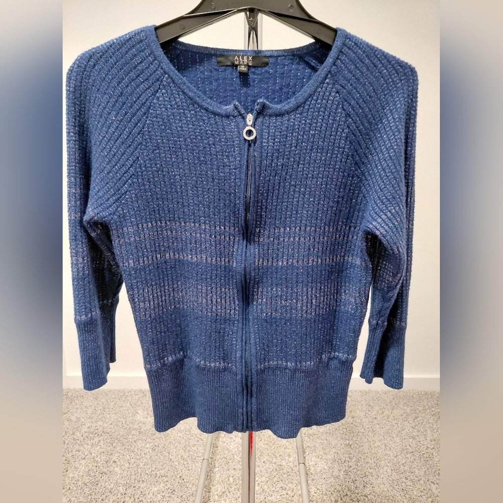 Alex Marie Deep Blue Women's Cardigan Sweater